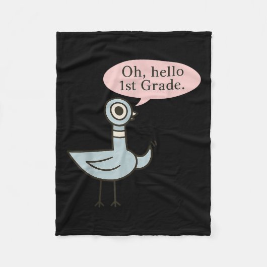 Hallo Erste Grader Niedlich Taube 1. Klasse Teach Fleecedecke (Vorderseite)