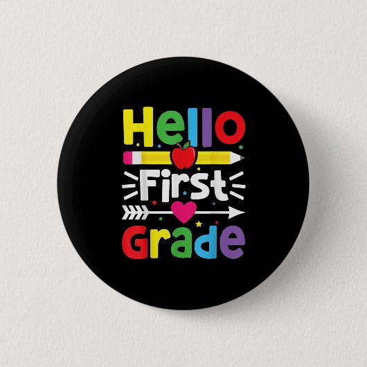 Hallo Erste Klasse 1 zurück zum Schullehrer Button (Vorderseite)