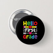Hallo Erste Klasse 1 zurück zum Schullehrer Button (Vorne & Hinten)