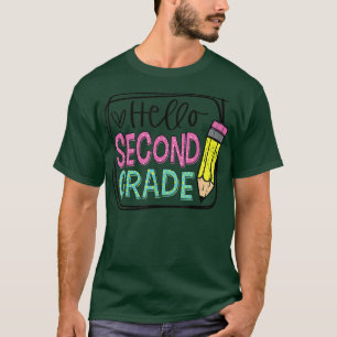 Hallo Erste Klasse 2. Tag Stift; glücklicher erste T-Shirt