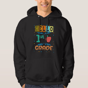 Hallo Erste Klasse Apple für Lehrer Stude Hoodie