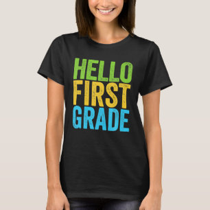 Hallo Erste Klasse Funny 1. Klasse Zurück zur Schu T-Shirt