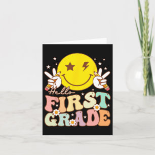 Hallo Erste Klasse Hippie Smile Face 1. Klasse Byc Karte