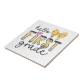 Hallo Erste Klasse Lehrer Coquette Stift Bow zurüc Fliese (Seite)