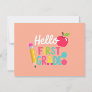 Hallo Erste Klasse Team 1. Klasse Zurück zur Schul Postkarte