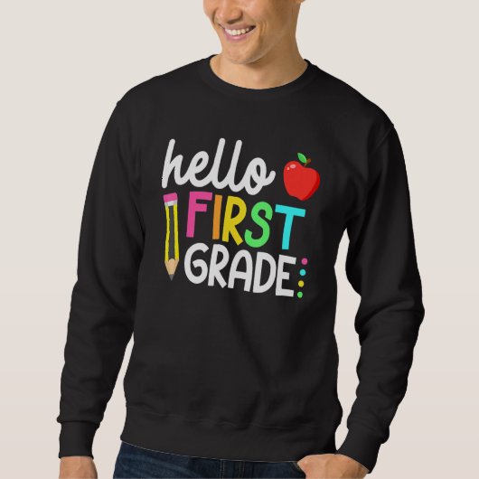 Hallo Erste Klasse Team 1. Klasse zurück zur Schul Sweatshirt (Vorderseite)