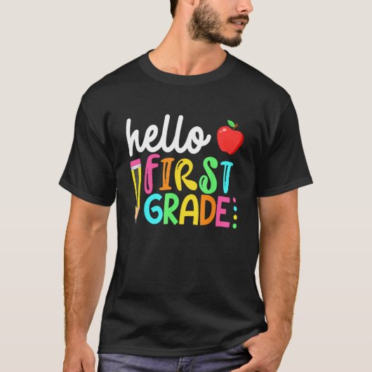Hallo Erste Klasse Team 1. Klasse zurück zur Schul T-Shirt (Vorderseite)