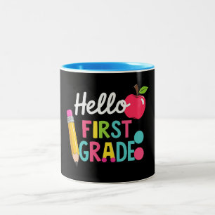 Hallo Erste-Klasse-Team 1. Klasse Zurück zur Schul Zweifarbige Tasse