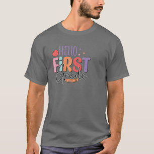 Hallo Erste Klasse Team 1STE Lehrer Zurück in S T-Shirt