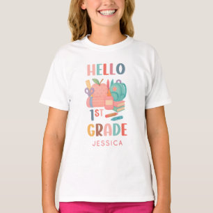 Hallo Erste Klasse zurück in die Schule Kinder T-Shirt