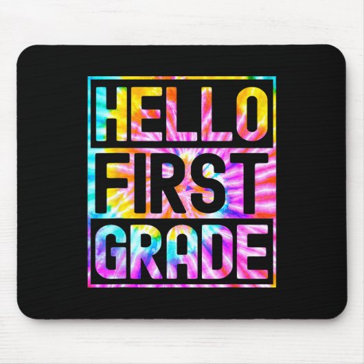 Hallo Erste Klasse zurück zur Schule 1. Klasse Leh Mousepad (Vorne)