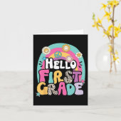 Hallo erste Stufe zurück zum Schullehrer ersten Ta Karte (Gelbe Blume)