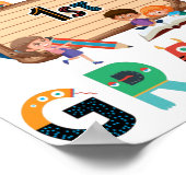 Hallo erste Stufe zurück zur Schule 1. Klasse Poster (Ecke)