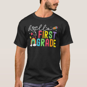 Hallo Erster-Klasse-Lehrer Coquette Schleife Zurüc T-Shirt