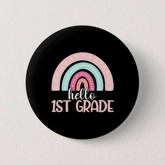 Hallo Erster Schulabschluss 1. Klasse Lehrer Button (Vorderseite)