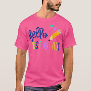 Hallo Erster Schulabschluss 1. Klasse Lehrer T-Shirt