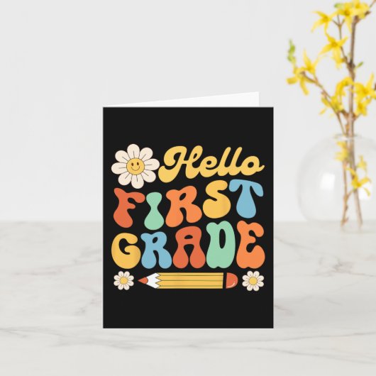 Hallo Erster Schulabschluss Kinder Karte (Gelbe Blume)