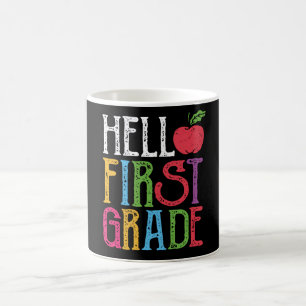 Hallo Erster Schullehrer Kinder zurück Schule Kaffeetasse