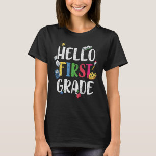 Hallo Erster Schullehrer Kinder zurück Schule T-Shirt