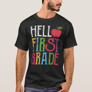 Hallo Erster Schullehrer Kinder zurück Schule T-Shirt