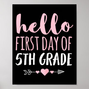 Hallo erster Tag der 5. Klasse Lehrer Schüler Pfei Poster
