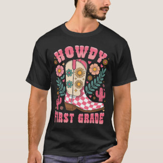 Hallo Erstklass Western 1. Klasse Lehrer Cowboy T-Shirt