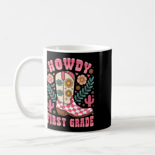 Hallo Erstklassiger Western-Lehrer Cowboy Kaffeetasse (Links)