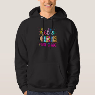 Hallo Erstklässler Leopard Tie Dye Bleistift  Süße Hoodie