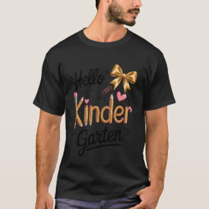 Hallo Erzieherin Squad Coquette Schleifen Stifte T-Shirt