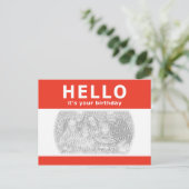 Hallo, es ist dein Geburtstag! Postkarte (Stehend Vorderseite)