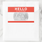 Hallo, es ist mein Geburtstag! Rechteckiger Aufkleber (Tasche)