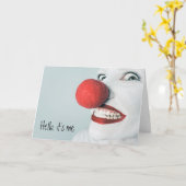 Hallo, es ist mein lustiges Clowngesicht Karte (Yellow Flower)