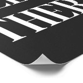 Hallo Es Schwarzweiß-Typografie-Design Poster (Ecke)