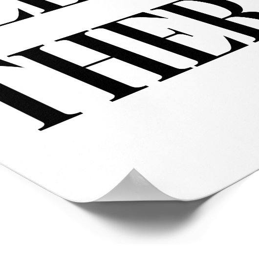 Hallo Es Typografie Design in Schwarz-Weiß Poster (Ecke)