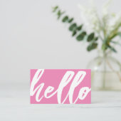 Hallo  | Extravagantes Script Bubblegum Pink Visitenkarte (Stehend Vorderseite)