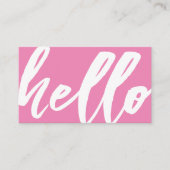 Hallo  | Extravagantes Script Bubblegum Pink Visitenkarte (Vorderseite)