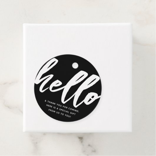 Hallo | Extravagantes Skript Geschenkanhänger (Beispiel)