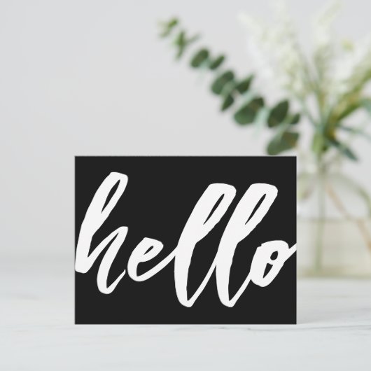 Hallo  | Extravagantes Skript Postkarte (Stehend Vorderseite)
