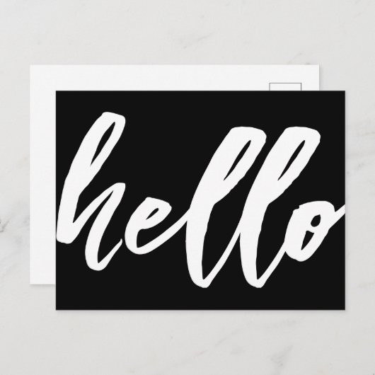 Hallo  | Extravagantes Skript Postkarte (Vorne/Hinten)