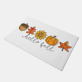 Hallo Fall Acorn Sonnenblumen Blätter & Pumpkin Fußmatte (Schrägansicht)