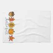 Hallo Fall Acorn Sonnenblumen Blätter & Pumpkin Geschirrtuch (Horizontal)