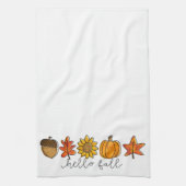 Hallo Fall Acorn Sonnenblumen Blätter & Pumpkin Geschirrtuch (Vertikal)