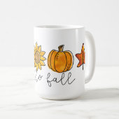 Hallo Fall Acorn Sonnenblumen Blätter & Pumpkin Kaffeetasse (VorderseiteRechts)