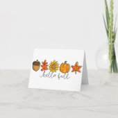 Hallo Fall Acorn Sonnenblumen Blätter & Pumpkin Karte (Vorderseite)