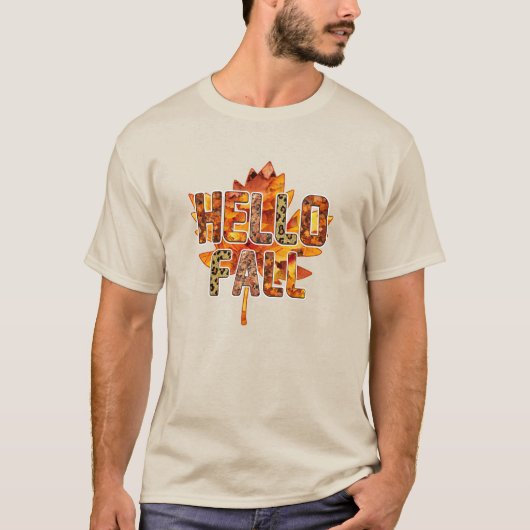 Hallo Fall auf Maple Leaf T-Shirt (Vorderseite)