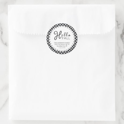 Hallo Fall | Black & White Buffalo Erntedank Runder Aufkleber (Tasche)