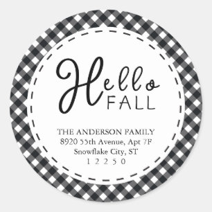 Hallo Fall   Black & White Buffalo Erntedank Runder Aufkleber