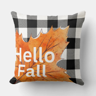 Hallo Fall Checkered Square Throw Kissen