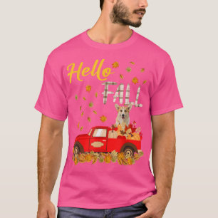 Hallo Fall Corgi Retriever Leaf Autumn Red Truck D T-Shirt