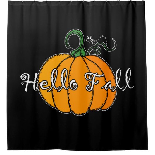 Hallo Fall Fall Pumpkin Hellow Pumpkin Duschvorhang (Vorderseite)